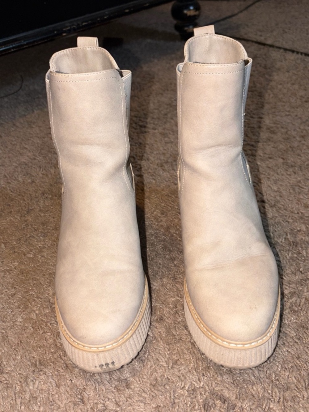 Dolce Vita Cream Platform Ankle Boots